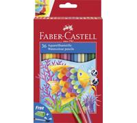 Faber-Castell 114437 - Set di matite colorate Classic Colour, matite acquerellabili, 36 pezzi, a prova di rottura, pennello incluso