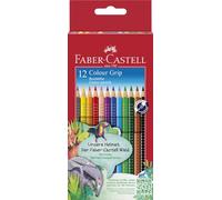 FABER-CASTELL - Set di matite colorate Colour Grip, 12 pezzi | Pastelli acquerellabili per bambini e adulti con colori vivaci e forma triangolare ergonomica