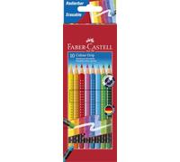 FABER-CASTELL - Set di matite colorate Colour Grip cancellabili, 10 pezzi | Matite colorate cancellabili con colori brillanti e gomma in tinta - per bambini e adulti