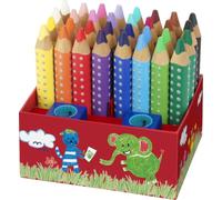 Faber-Castell - Set di matite colorate Grippy, 32 matite e 2 temperini | Matite colorate 3 in 1 a punta grossa per bambini piccoli, jumbo ergonomica con rilievi antiscivolo, facilmente lavabili