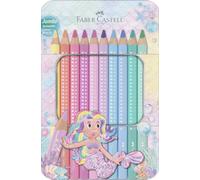 FABER-CASTELL 210910 - Set di matite colorate Jumbo Sparkle, 10 matite colorate spesse in colori pastello, matite per bambini