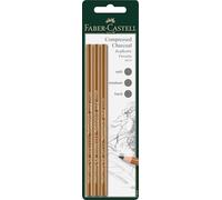 FABER-CASTELL - Set di matite da disegno Pitt, 3 pezzi