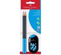 FABER-CASTELL - Set di matite Grip Two Tone, 3 pezzi | Non è possibile scegliere il colore - Set da scrittura con 2 matite Grip, temperino e gomma