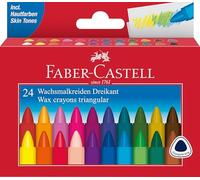 FABER-CASTELL - Set di pastelli a cera triangolari, 24 pezzi | Forma triangolare ergonomica, colori vivaci, resistente all’acqua - per l’asilo, la scuola dell’infanzia e la scuola