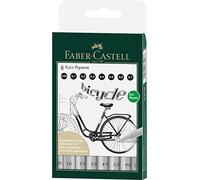Faber-Castell - Set di pennarelli a pigmento Ecco, 8 spessori di punta | Pennarello a punta fine con inchiostro resistente all’acqua e alla luce per linee e illustrazioni precise
