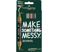 FABER-CASTELL - Set di pennarelli acrilici Multimark Metallic, 4 colori | 4 pennarelli acrilici a doppia punta, resistenti all’acqua e ad asciugatura rapida