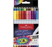 Faber-Castell 155318 - Set di pennarelli Boldpen, 20 pennarelli con impugnatura e larghezza tratto 1 mm, inchiostro lavabile