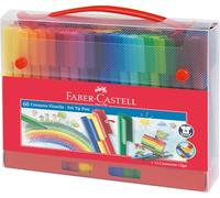 Faber-Castell - Set di pennarelli Connector in valigetta, 72 pezzi | 60 pennarelli e 12 clip, pennarelli lavabili da unire tra loro per una creatività senza limiti