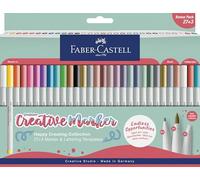 FABER-CASTELL - Set di pennarelli Goldfaber Creative, 30 pennarelli | Pennarelli creativi resistenti all’acqua per illustrazioni, lettering e journaling, Happy Creating