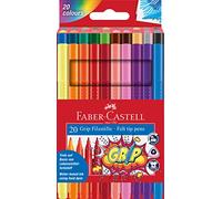 Faber-Castell Pennarelli GRIP Colour Marker 155320 – 20 pennarelli per bambini e adulti