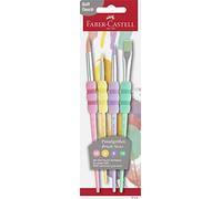 FABER-CASTELL - Set di pennelli con impugnatura morbida, 4 pezzi | Pennello da pittura con impugnatura morbida ed ergonomica per la scuola e i progetti creativi