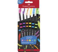 FABER-CASTELL 481622 - Set di pennelli per la scuola, 6 pennelli da pittura nelle misure 2, 4, 6, 8, 10, 12 con impugnatura Soft-Touch per bambini