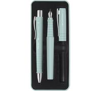 FABER-CASTELL - Set di scrittura Poly Pen Caribic Blue, 2 pezzi | Set regalo con penna stilografica B e penna a sfera XB per la scuola, l’ufficio e la vita quotidiana