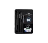 FABER-CASTELL Set Füllhalter Medium und Kugelschreiber Essentio Carbon Black nero