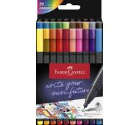 FABER-CASTELL - Set Grip Finepen, 20 pennarelli a punta fine, larghezza | Forma triangolare ergonomica con zona di presa per un disegno preciso