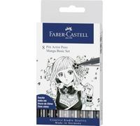 FABER-CASTELL - Set Pitt Artist Pen Manga, 8 pennarelli | Inchiostro da disegno nero e grigio, resistente all’acqua e alla luce, per manga, schizzi e illustrazioni