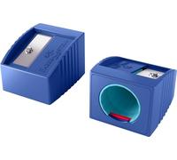 FABER-CASTELL - Temperamatite Grippy con protezione antitaglio, blu | Temperino con contenitore, per matite colorate extra spesse con diametro di 17,8 mm