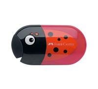 Faber Castell temperamatite manuale 2 fori Nero e Rosso con gomma