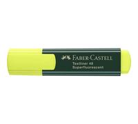 Faber-Castell Textliner 48 pennarello fluorescente - punta a scalpello - tratto tra 1,2 mm e 5 mm - inchiostro a base d'acqua - colore giallo (10 unità)