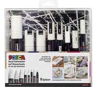 Faber-Castell uni-ball 186803 - Set di punte per pennarello POSCA, bianco, set di 8 con tutte le varianti di punta
