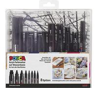 Faber-Castell uni-ball 186804 - Set di punte per pennarello POSCA, nero, set di 8 con tutte le varianti di punta