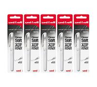 Uni-Ball 205038 - Signo UM-153 penna roller in gel, set di penne in gel, 5 pezzi, bianco, punta da 0,6 mm