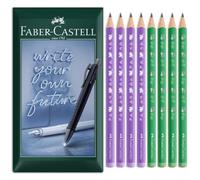 Faber-Castell Unicorn & Dinosaur Jumbo HB matite in grafite, 8 pezzi | Fusto ergonomico triangolare, mine resistenti alla rottura, legno certificato FSC, grado di piombo HB