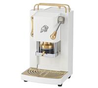 FABER COFFEE MACHINES | 3.0 PRO ESSENTIAL | Macchina Caffè ESE 44mm Compatta con, Tanica in Vetro, Portacialda Estraibile e Pressacialda Ottone Regolabile (White, OTTONE)