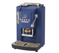 FABER COFFEE MACHINES | Deluxe 3.0 | Macchina Caffè ESE 44mm con Elettrovalvola, Portacialda Estraibile, Tanica Vetro 1L e Pressacialde in ottone regolabile (Navy Blue, OTTONE)
