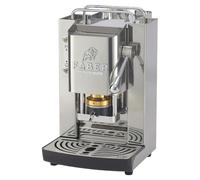 FABER COFFEE MACHINES | Deluxe 3.0 | Macchina Caffè ESE 44mm con Elettrovalvola, Portacialda Estraibile, Tanica Vetro 1L e Pressacialde in ottone regolabile (Inox Glossy, CROMO)