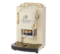 FABER COFFEE MACHINES | Deluxe 3.0 | Macchina Caffè ESE 44mm con Elettrovalvola, Portacialda Estraibile, Tanica Vetro 1L e Pressacialde in ottone regolabile (Old British White, OTTONE)