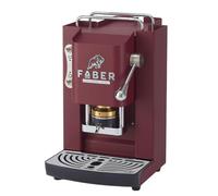 FABER COFFEE MACHINES | Deluxe 3.0 | Macchina Caffè ESE 44mm con Elettrovalvola, Portacialda Estraibile, Tanica Vetro 1L e Pressacialde in ottone regolabile (Cherry Red, CROMO)