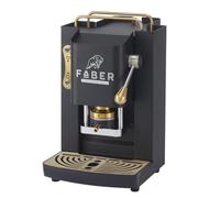 FABER COFFEE MACHINES | Deluxe 3.0 | Macchina Caffè ESE 44mm con Elettrovalvola, Portacialda Estraibile, Tanica Vetro 1L e Pressacialde in ottone regolabile (Black, OTTONE)