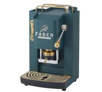 FABER COFFEE MACHINES | Deluxe 3.0 | Macchina Caffè ESE 44mm con Elettrovalvola, Portacialda Estraibile, Tanica Vetro 1L e Pressacialde in ottone regolabile (British Green, OTTONE)