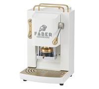 FABER COFFEE MACHINES | Deluxe 3.0 | Macchina Caffè ESE 44mm con Elettrovalvola, Portacialda Estraibile, Tanica Vetro 1L e Pressacialde in ottone regolabile (White, OTTONE)