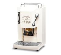FABER COFFEE MACHINES | Modello Pro Deluxe | Macchina caffe a cialde ese 44mm | finiture Cromo | Pressacialda in ottone (Pure White)