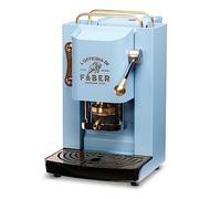 FABER COFFEE MACHINES | Modello Pro Deluxe | Macchina caffe a cialde ese 44mm | Rifiniture ottonato | Pressacialda in ottone regolabile | elettrovalvola di serie (TURQUOISE)