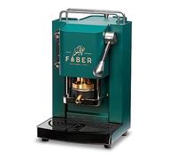 FABER COFFEE MACHINES | Modello Pro Mini Deluxe | Macchina caffe a cialde ese 44mm | finiture Cromo | Pressacialda in ottone (British Green)