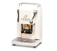 FABER COFFEE MACHINES | Modello Pro Mini Deluxe | Macchina caffe a cialde ese 44mm | finiture Cromo | Pressacialda in ottone (Pure White)