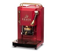 FABER COFFEE MACHINES | Modello Pro Mini Deluxe | Macchina caffe a cialde ese 44mm | | Pressacialda in ottone regolabile (CHERRY RED)