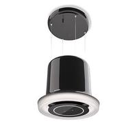 Faber GLOW PLUS BK GLOSS KL - 345.0541.007 Cappa Isola | Classe A | Cappa a isola con tecnologia Up&Down, finitura nero lucido, illuminazione LED circolare, portata 640 m³/h