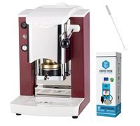 FABER Macchina Caffè Slot Inox a Cialde in Carta Ese 44 mm + Kit Manutenzione Decalcificante + 15 Cialde Caffè Emozioni Quotidiane in Omaggio (Rosso)