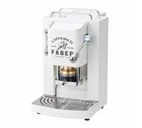 FABER COFFEE MACHINES | Modello Pro Deluxe | Macchina caffe a cialde ese 44mm | finiture Cromo | Pressacialda in ottone (Pure White)