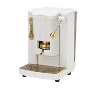 FABER PICCOLA SLOT BRASS EDITION - MACCHINA PER CAFFE'' CON PRESSACIALDA IN OTTONE - TELAIO IN METALLO CON ELEMENTI DORATI BIANCO E FRONTALE IN POLICARBONATO BIANCO