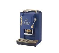 FABER COFFEE MACHINES | Deluxe 3.0 | Macchina Caffè ESE 44mm con Elettrovalvola, Portacialda Estraibile, Tanica Vetro 1L e Pressacialde in ottone regolabile (Navy Blue, OTTONE)