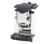 FABER COFFEE MACHINES | Modello Slot Inox | Macchina caffe a cialde ese 44mm | Colore Bianco plastiche Nero | Pressacialda in ottone