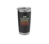 Fabian Name Fabian Personalized Name First Given Bicchiere termico in acciaio inox doppia parete