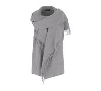 Fabiana Filippi - Gilet Lungo con Collo a Sciarpa Integrato - - Tops - Donna - Grigio - ONE SIZE