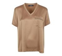 Fabiana Filippi - Top a maniche corte con scollo a V - - Tops - Donna - Marrone - S