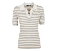 Fabiana Filippi - Top a righe con scollo a V - - Knitwear - Donna - Marrone - S